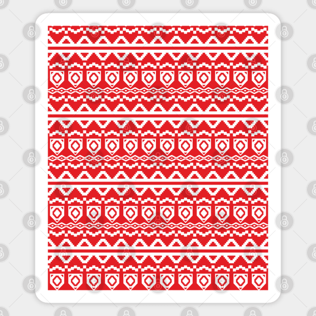 Red Geometric Christmas Pattern Magnet by ilhnklv